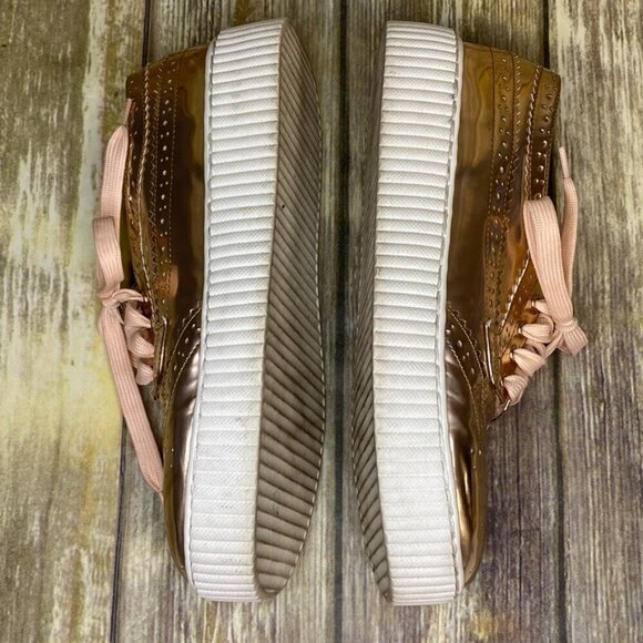 Shellys London Rose Gold Metallic Chunky Sole Oxfords Women's Size 10 - Picture 7 of 9